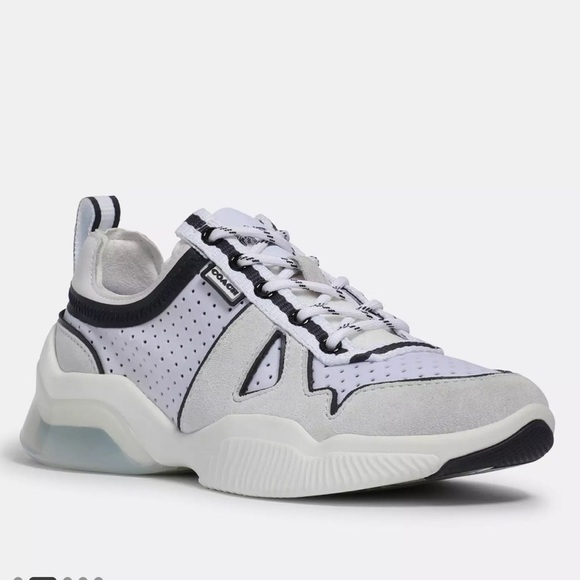 COACH- NWT Citysole Neo Runner White and Navy Blue Lace Up Sneakers Size 7.5. - Picture 1 of 10